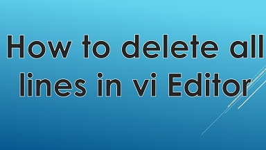 how to delete lines in vi editor