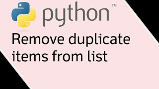 remove duplicates from list in python