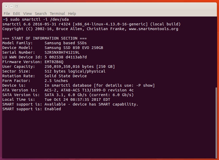 check ssd health linux