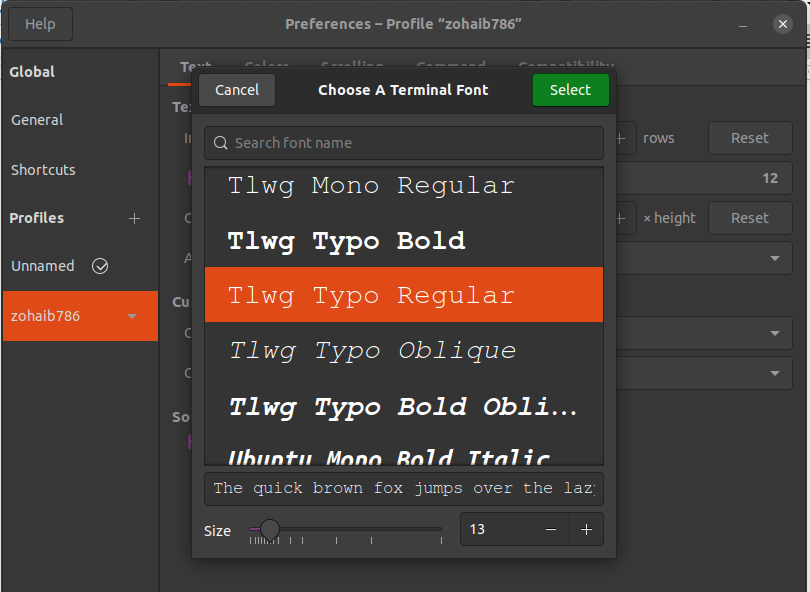 best font for terminal ubuntu