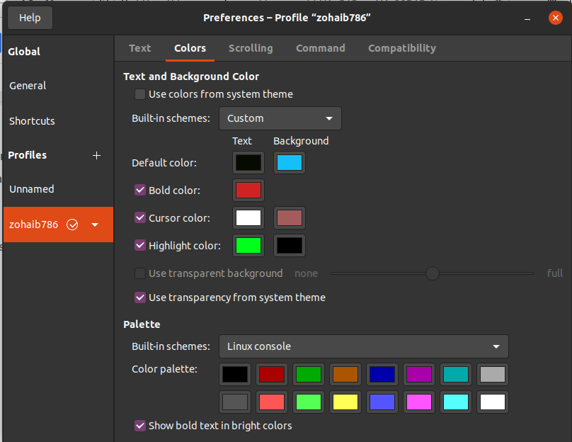 windows terminal color settings