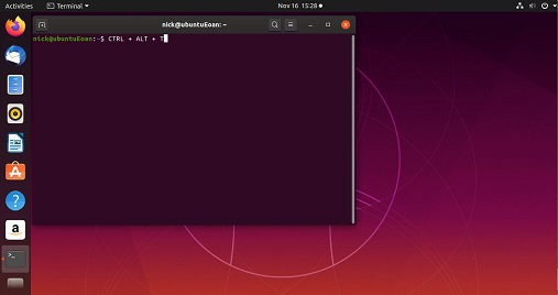 open terminal ubuntu as root
