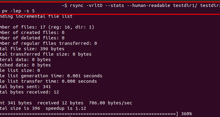 see rsync progress in linux