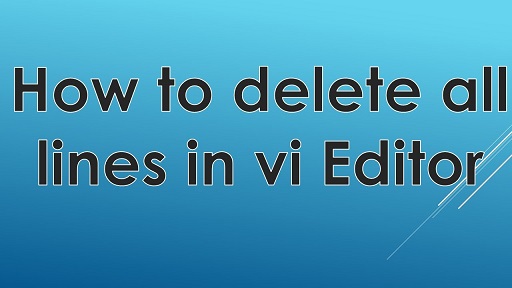 How To Delete Text In Vi Editor