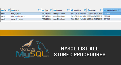 get list of stored procedures and functions in mysql